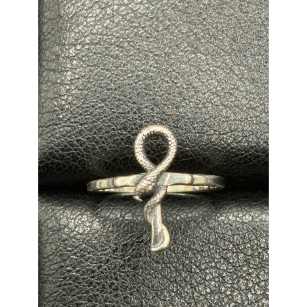 New Condition Sterling Silver Snake Ankh Toe Ring 925 G14
